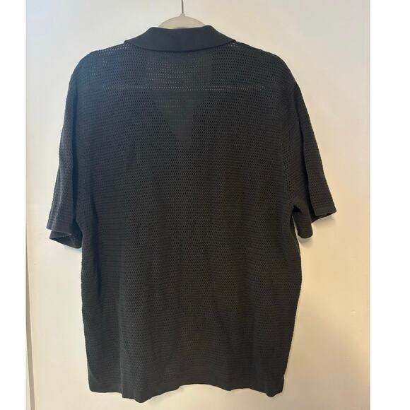 NWT Madewell Open-Stitch Button-Up Sweater Polo In Soft Charcoal Size XL - Picture 7 of 7